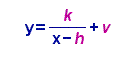 y=k/(x-h)+v
